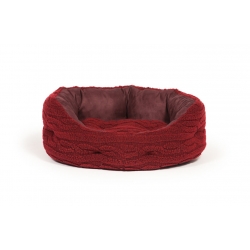 Large+ Red Dog Slumber Bed - Danish Design Bobble Damson 35" 89cm